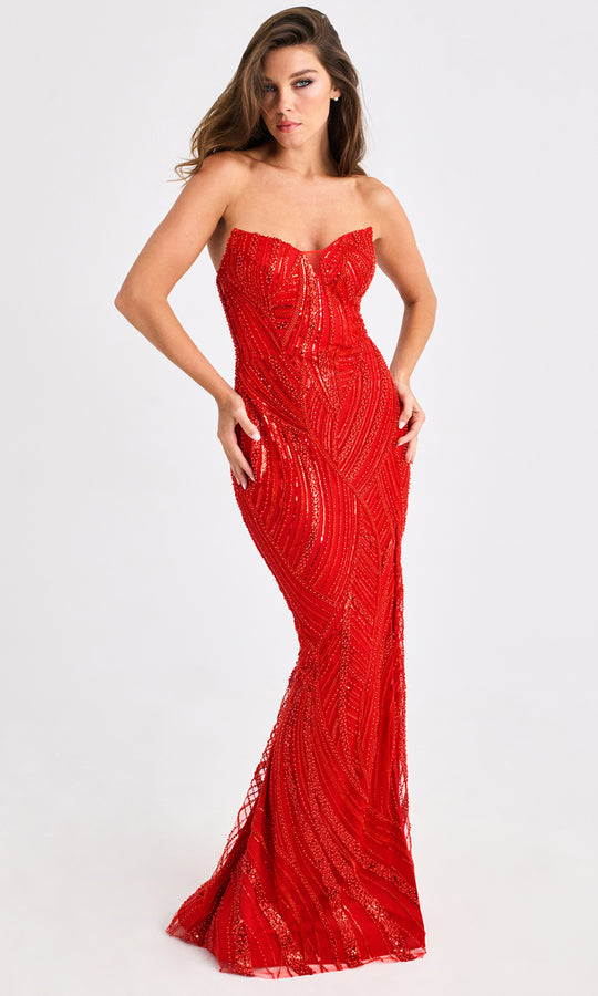Faviana 11463 - Strapless Neckline Fully Beaded Dress