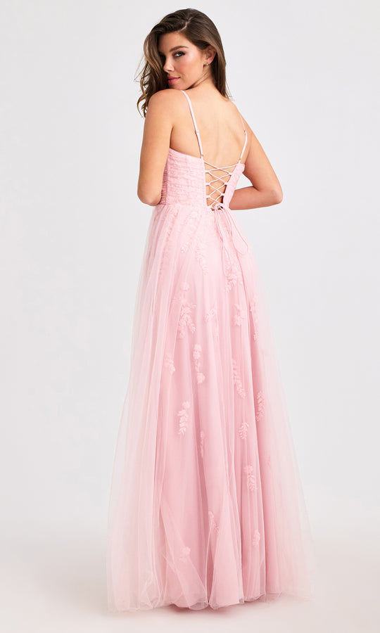 Faviana 11471 - Beaded Applique Tulle Overlay Prom Dress