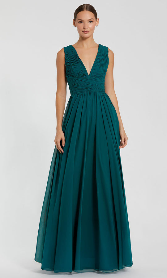 Mac Duggal 11585 - Ruched Bodice Wide Strap Formal Gown