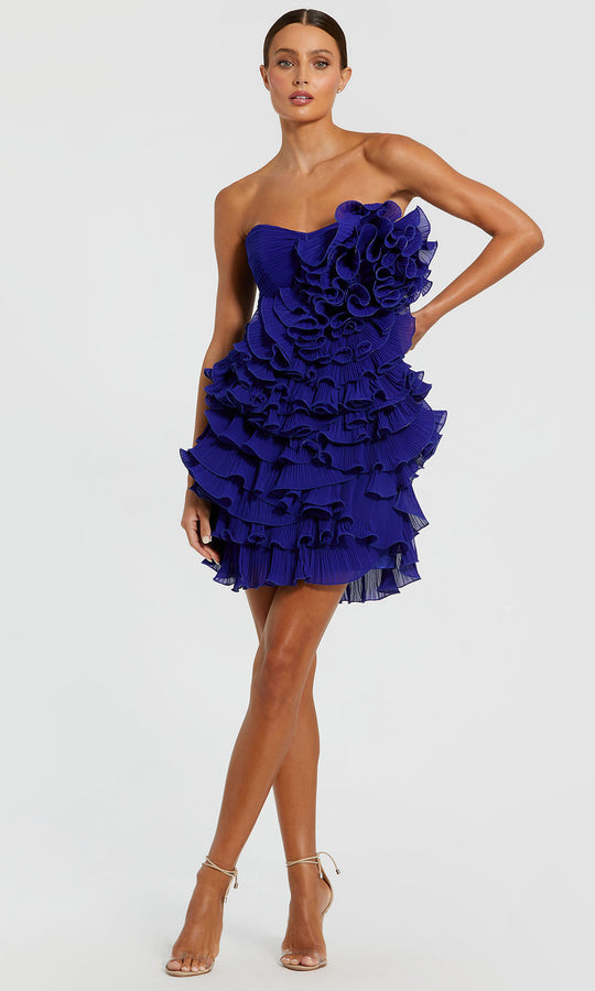 Ieena Duggal 11766 - Strapless Ruffle Mini Chiffon Dress