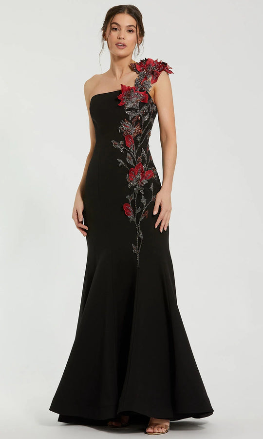 Mac Duggal 11779 - One Shoulder Floral Appliqued Dress