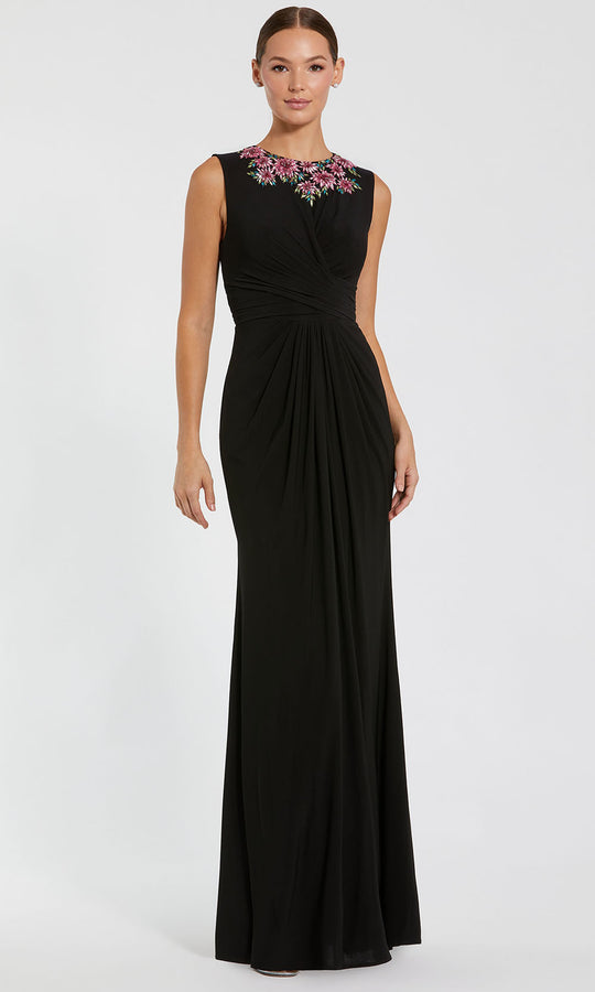 Ieena Duggal 11815 - Embellished High Neck Ruched Gown