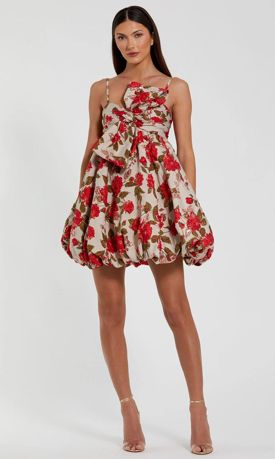 Mac Duggal 11822 - Floral Bubble Hem Short Dress