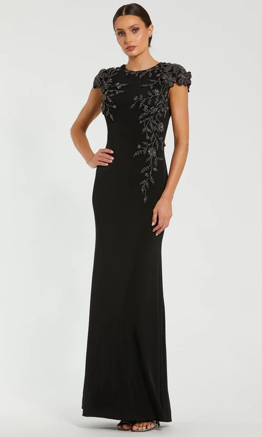 Mac Duggal 11847 - Beaded Cap Sleeve Column Dress