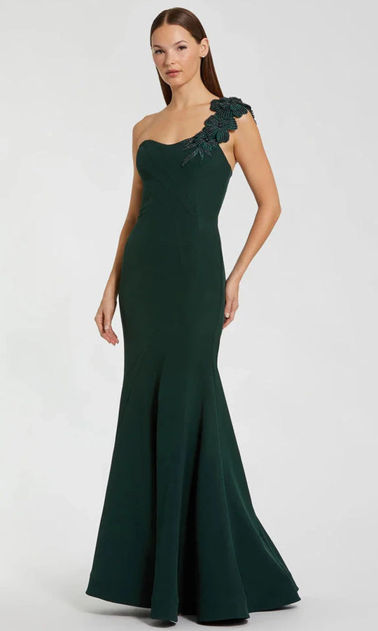 Mac Duggal 11851 - One Shoulder Appliqued Mermaid Gown