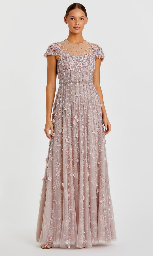Mac Duggal 11866 - Embellished Illusion Neck A-Line Gown