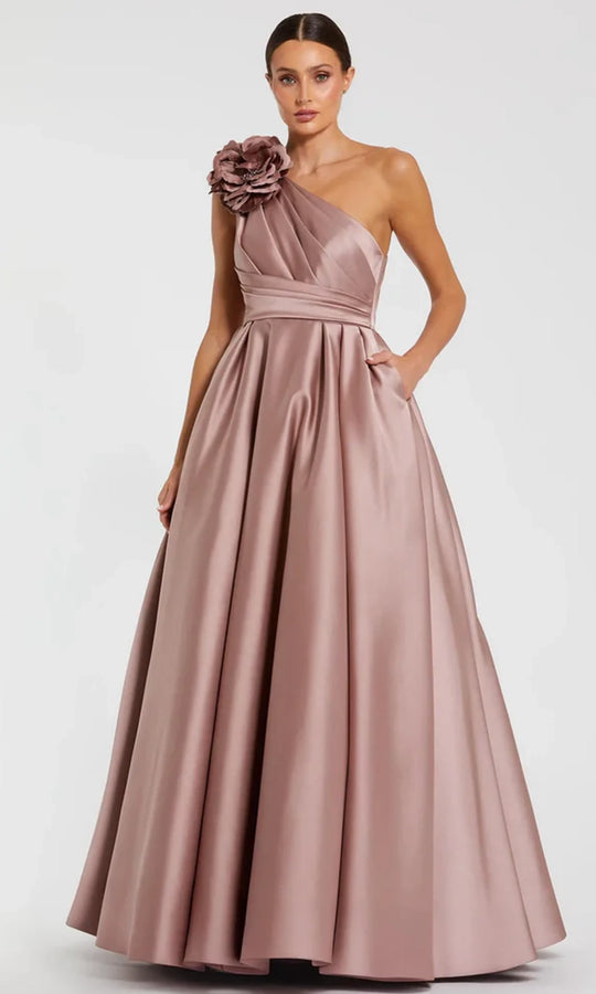 Mac Duggal 11874 - One Shoulder Pleated Satin Ballgown