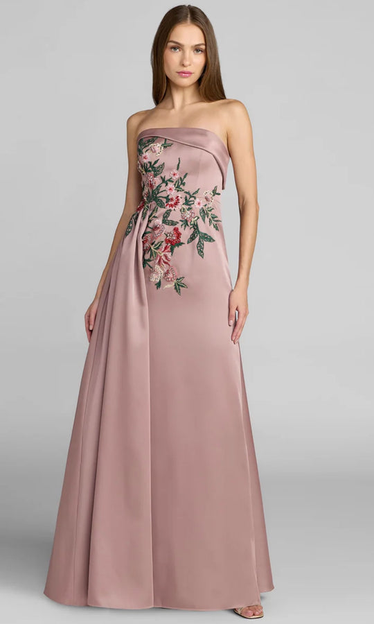 Mac Duggal 11894 - Floral Embroidered Strapless Prom Gown