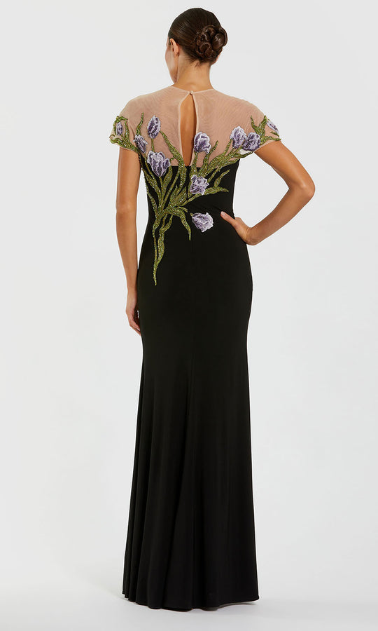Mac Duggal 11912 - Illusion Neck Beaded Embroidered Gown