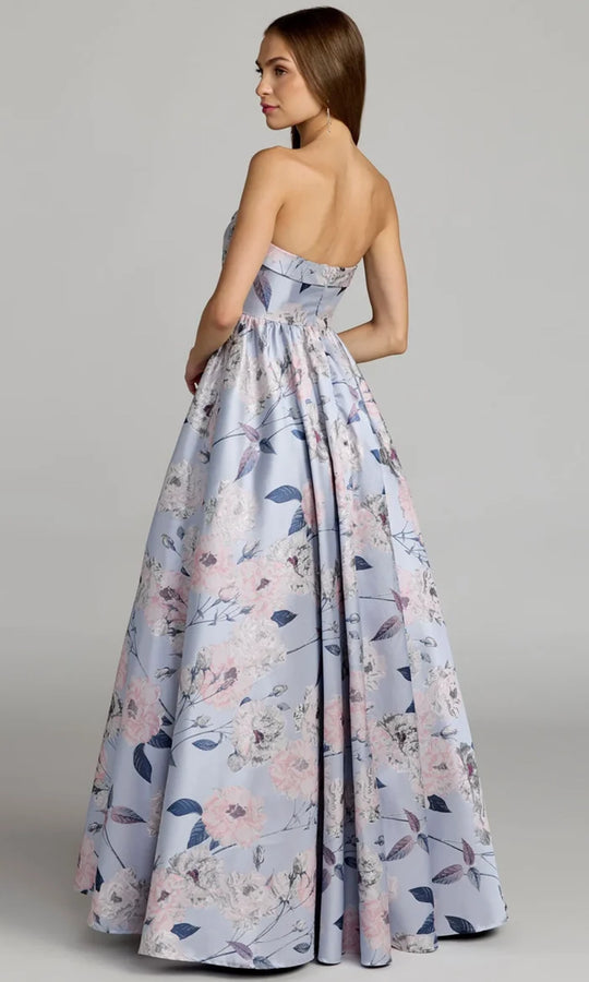 Mac Duggal 11921 - Floral Brocade Straight Neck Ballgown
