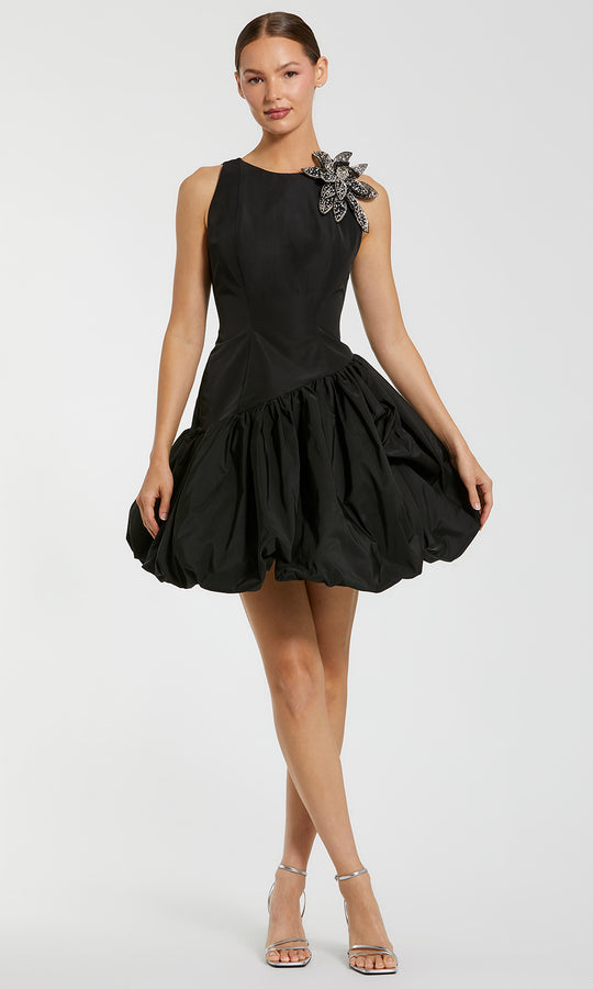 Ieena Duggal 11952 - Jewel Neck Bubble Dress with Floral Accent