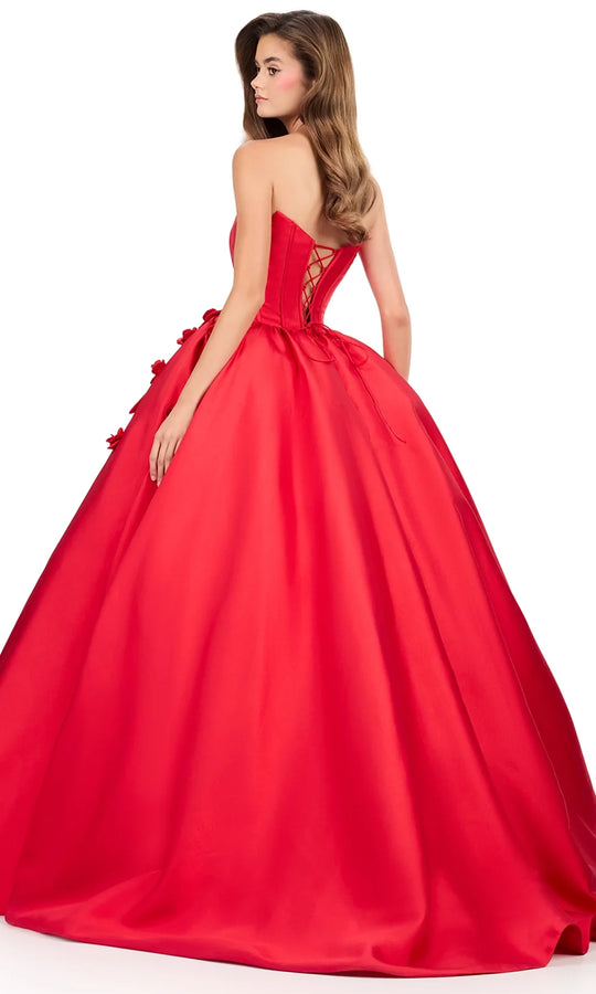 Ashley Lauren 12062 - Rosette Embellished Scoop Neck Ballgown