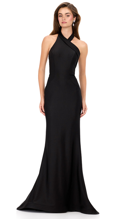 Ashley Lauren 12162 - High Halter Jersey Mermaid Dress