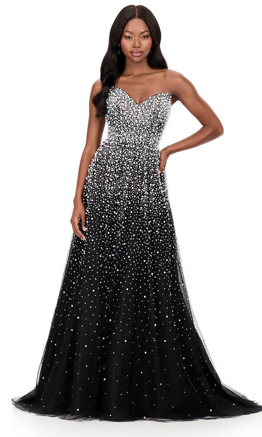 Ashley Lauren 12180 - Pearl Ornate Sweetheart Tulle Dress