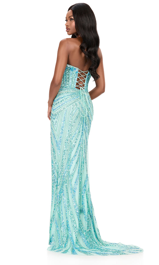 Ashley Lauren 12230 - Hand Beaded Plunging V-Neck Prom Dress