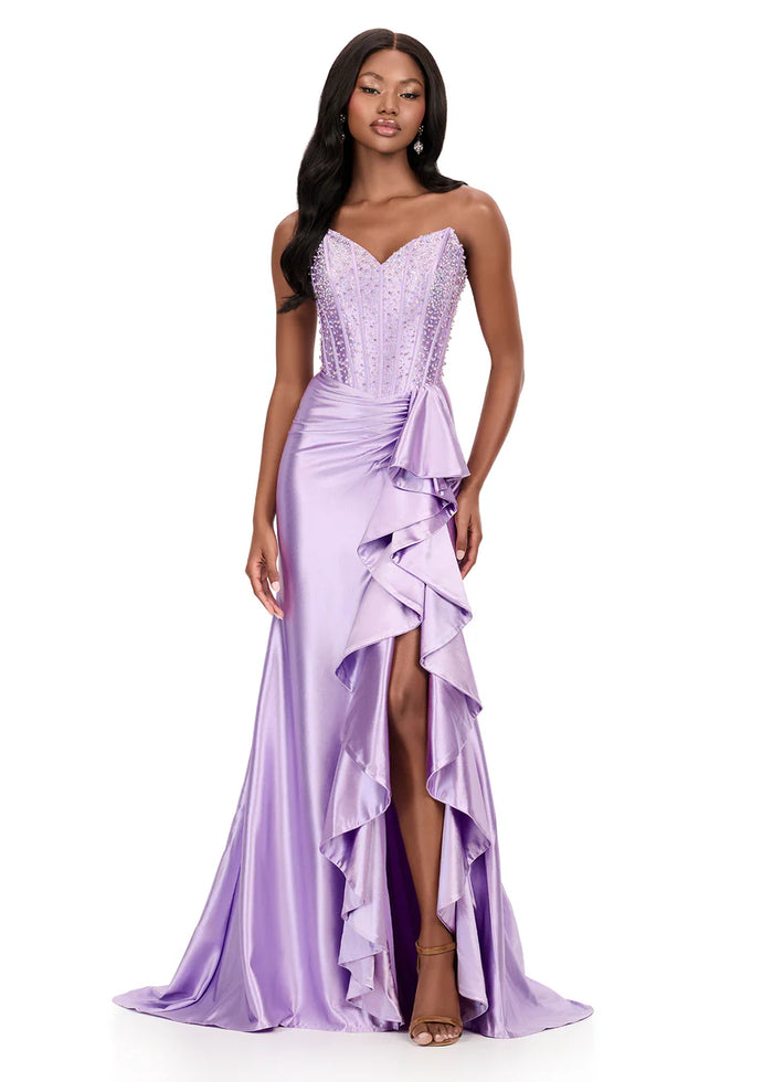 Ashley Lauren 12240 - Long Shimmer Jersey Sheath Dress
