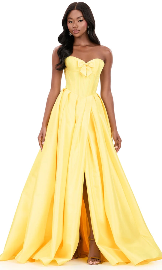 Ashley Lauren 12264 - Strapless Box-Pleated Mikado Ballgown