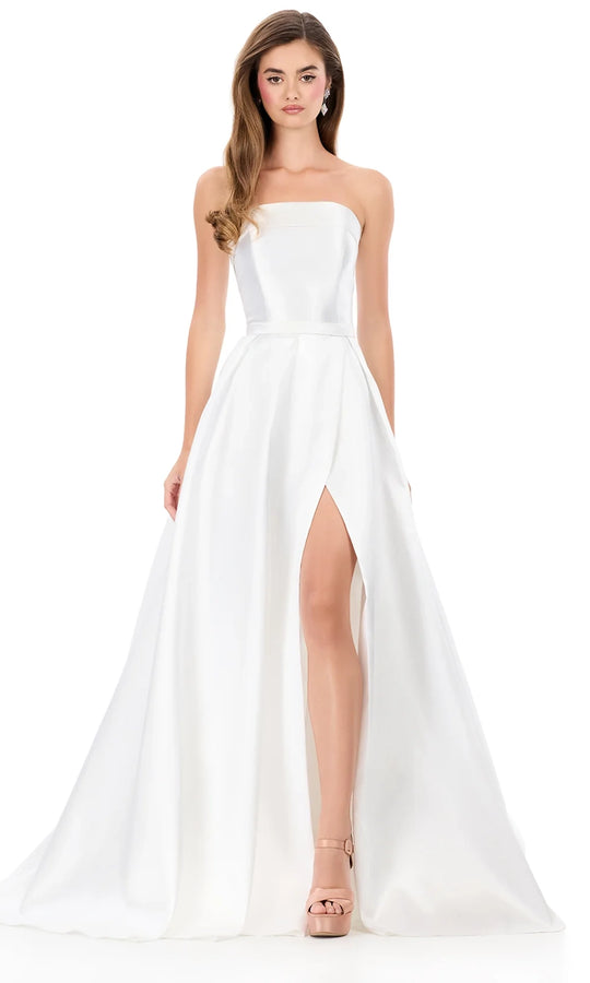 Ashley Lauren 12297 - Straight Neckline Mikado Ballgown