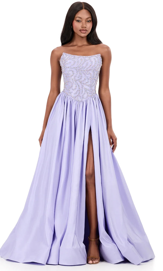 Ashley Lauren 12298 - Beaded Scoop Neck Gathered Ballgown
