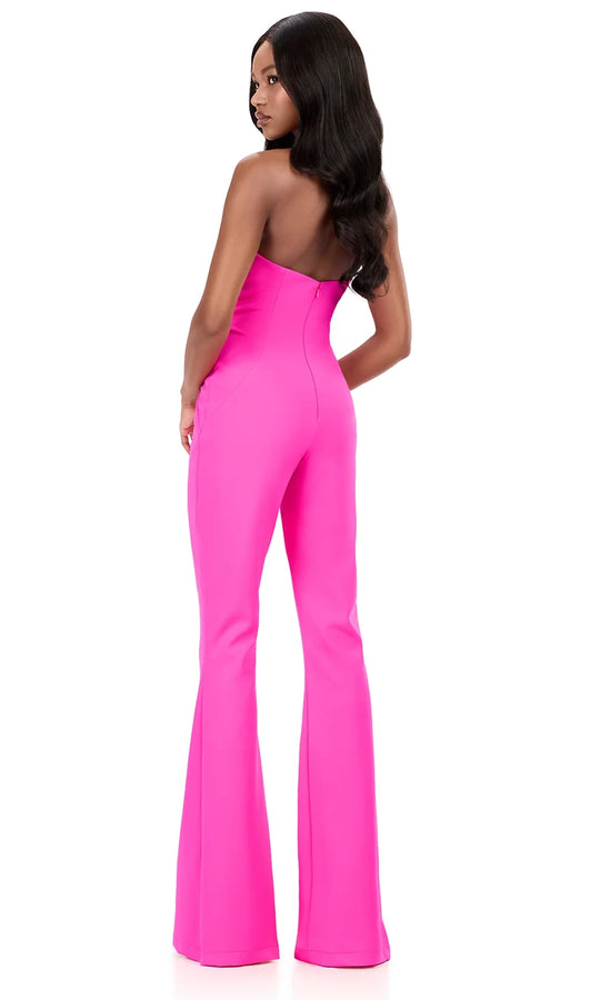 Ashley Lauren 12302 - Cross Halter Flared Leg Jumpsuit