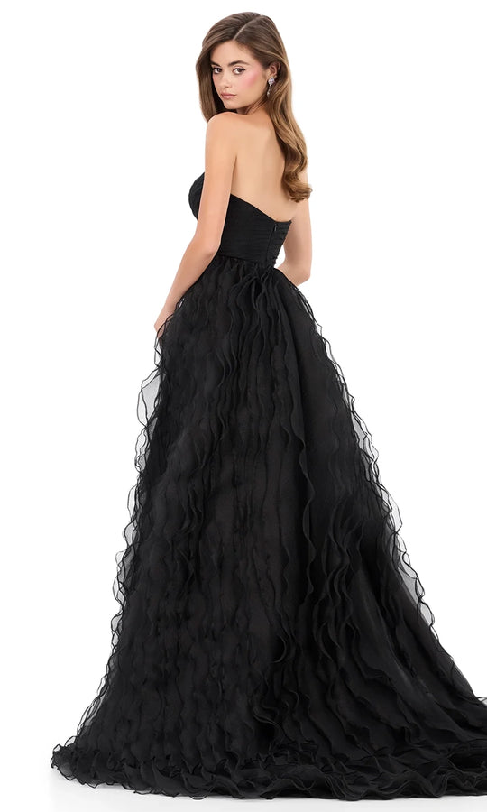 Ashley Lauren 12306 - Straight Neckline Crinkle Organza Ballgown