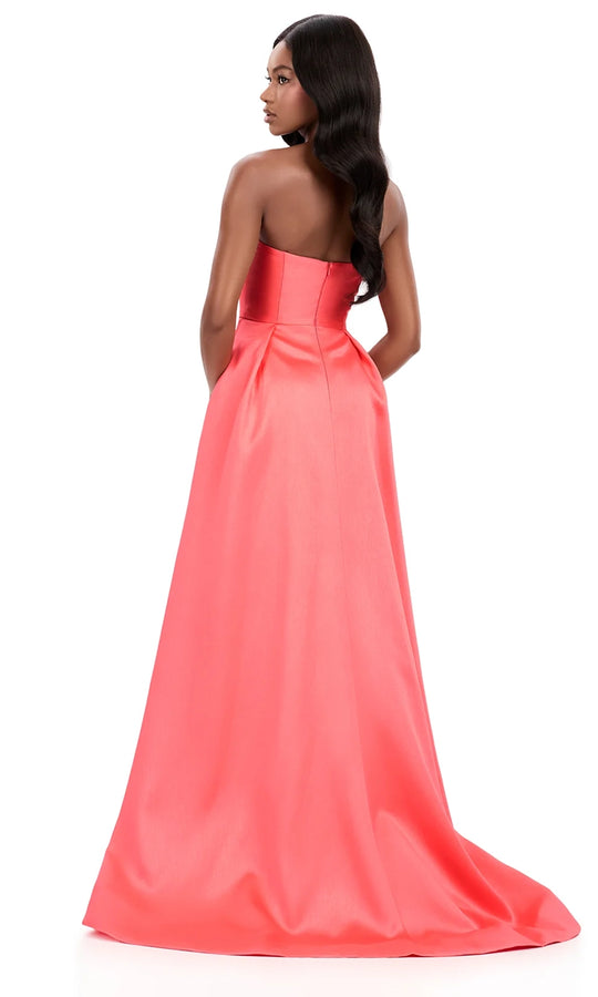 Ashley Lauren 12313 - Strapless Bow Cutout Evening Gown
