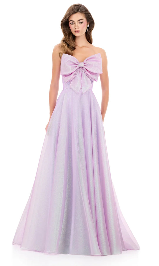 Ashley Lauren 12314 - Sweetheart Neckline Bow Shimmer Gown
