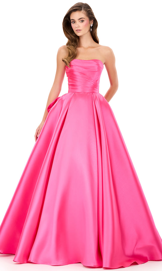 Ashley Lauren 12358 - Straight Neckline Ruched Bustier Ballgown