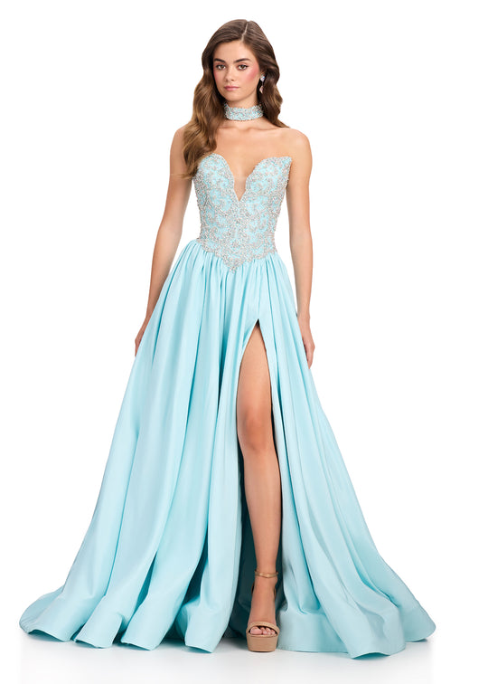 Ashley Lauren 12425 - Beaded Basque Taffeta Prom Ballgown