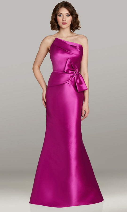Gia Franco 12452 - Strapless Bow Peplum Evening Gown