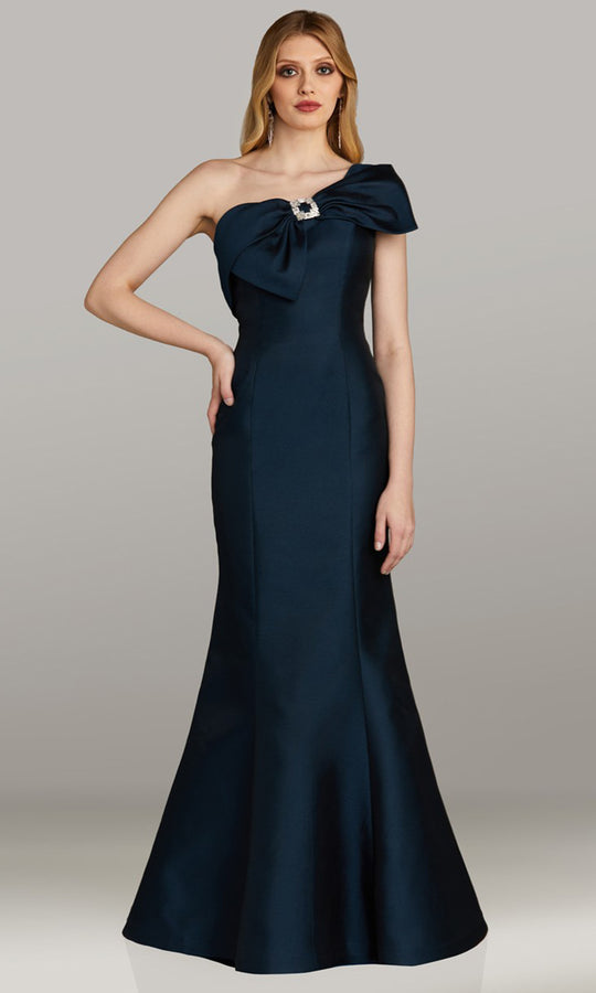 Gia Franco 12458 - One Shoulder Oversized Bow Evening Gown