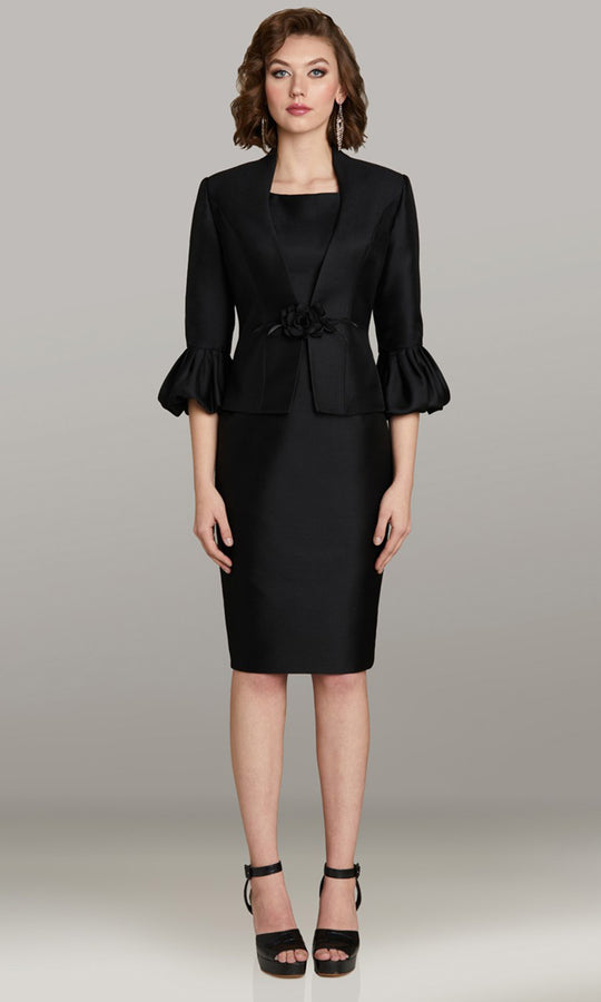 Gia Franco 12460 - Three-Quarter Sleeve Bolero Knee-Length Dress