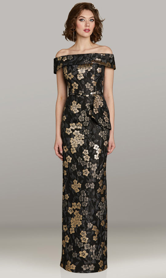 Gia Franco 12472 - Floral Bodice Straight Neckline Evening Dress