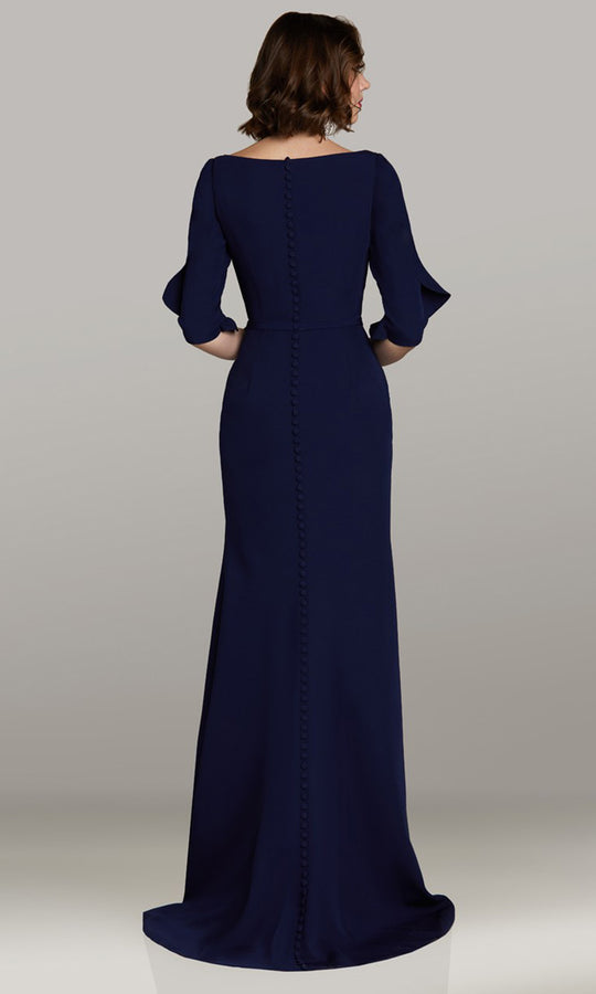 Gia Franco 12476 - Three-Quarter Ruffled Sleeve Embellished Dress