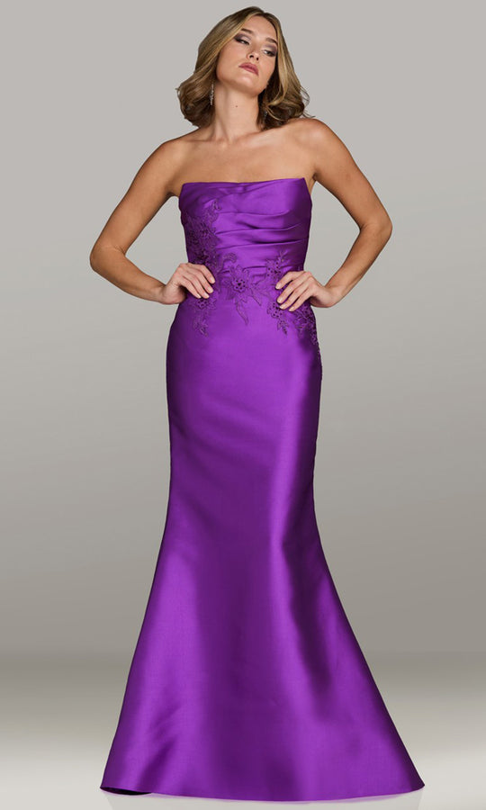 Gia Franco 12526 - Strapless Applique Mermaid Evening Gown