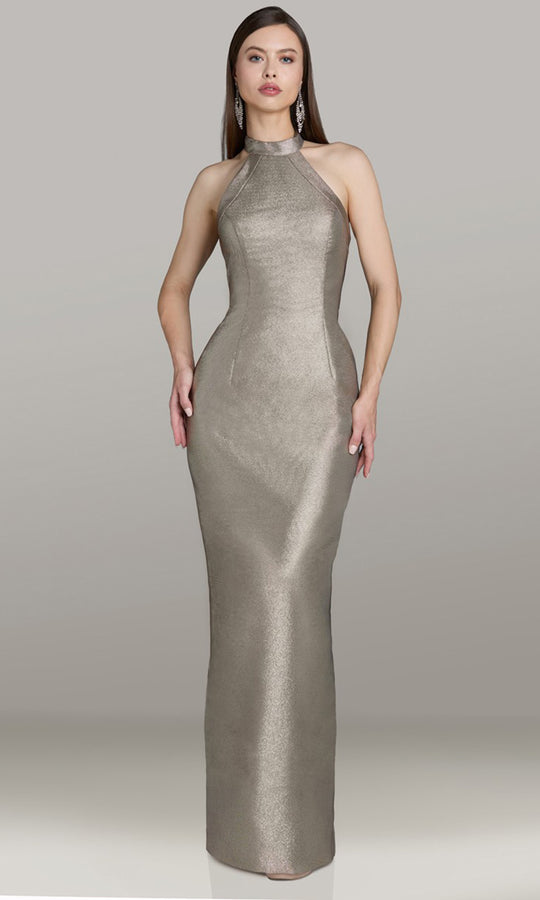 Gia Franco 12564 - High Halter Button Back Evening Dress