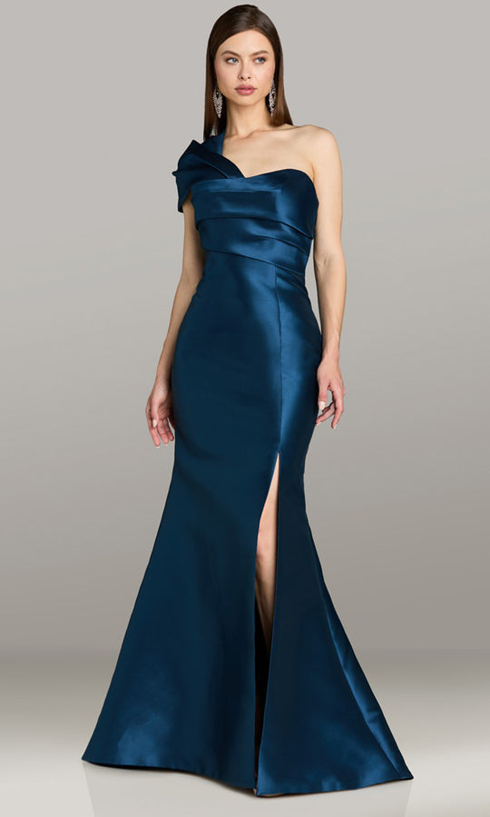 Gia Franco 12586 - One Shoulder Pleated Mermaid Gown