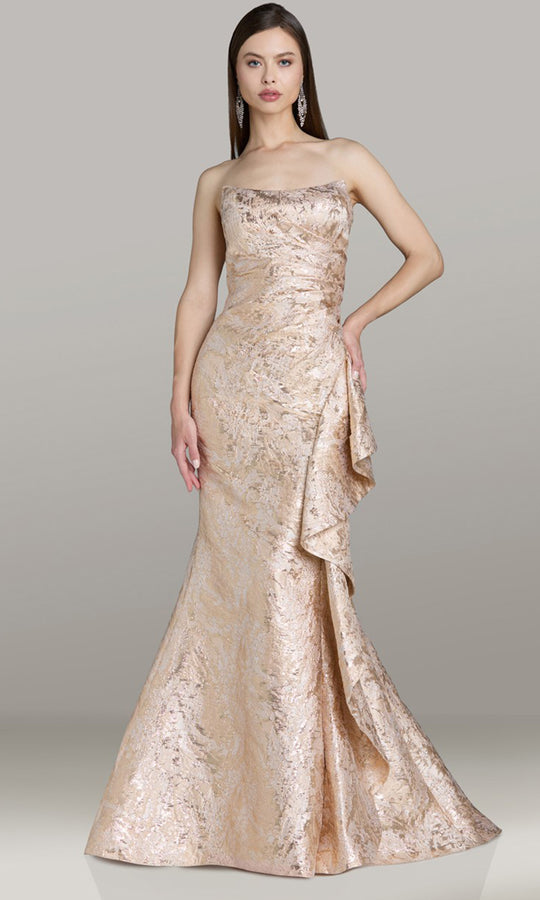 Gia Franco 12590 - Textured Scoop Neckline Evening Gown