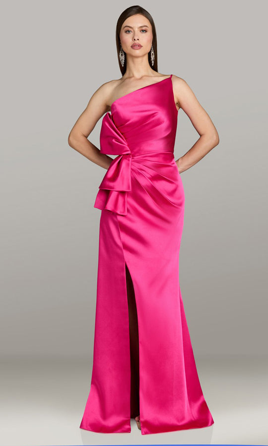 Gia Franco 12595 - Oversized Bow One Shoulder Evening Gown