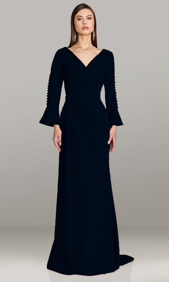Gia Franco 12598 - Long Bell Sleeve V-Neck Evening Dress