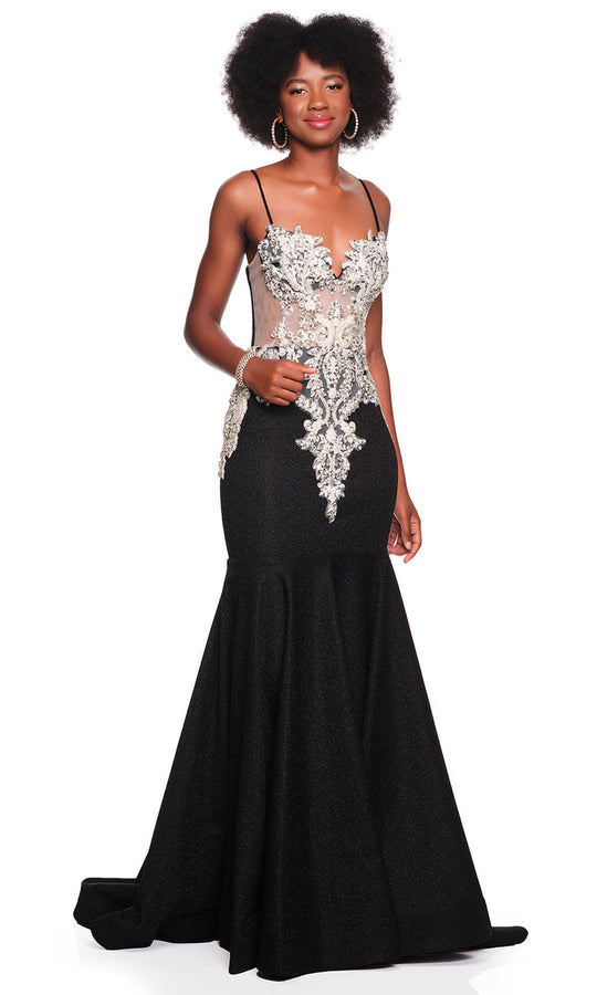 Dave & Johnny 12800 - Beaded Illusion Bodice Mermaid Prom Gown