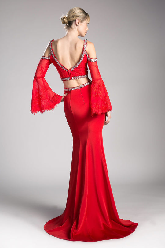 Ladivine 13114 - Embellished Two Piece Sheath Dress
