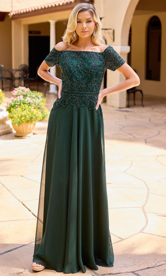 Primavera Couture 13164 - Off Shoulder Beaded Formal Dress