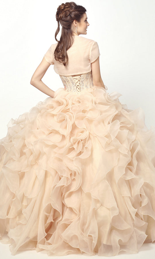 Juliet Dresses 1418 - Beaded Sweetheart Ruffle Ballgown