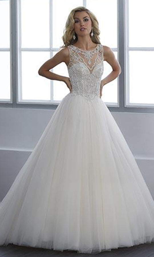 Christina Wu Brides - 15664 Beaded Illusion A-Line Gown With Chapel Train