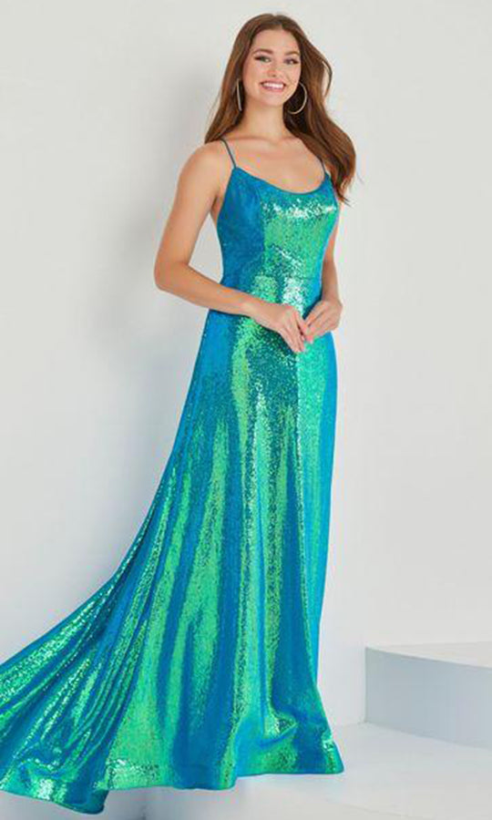 Tiffany Designs by Christina Wu 16030 - Sequined Scoop-Neck Prom Gown
