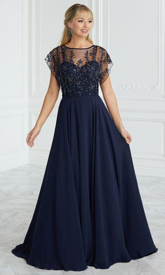 Christina Wu Elegance 17093 - Embellished Illusion Bateau Prom Gown