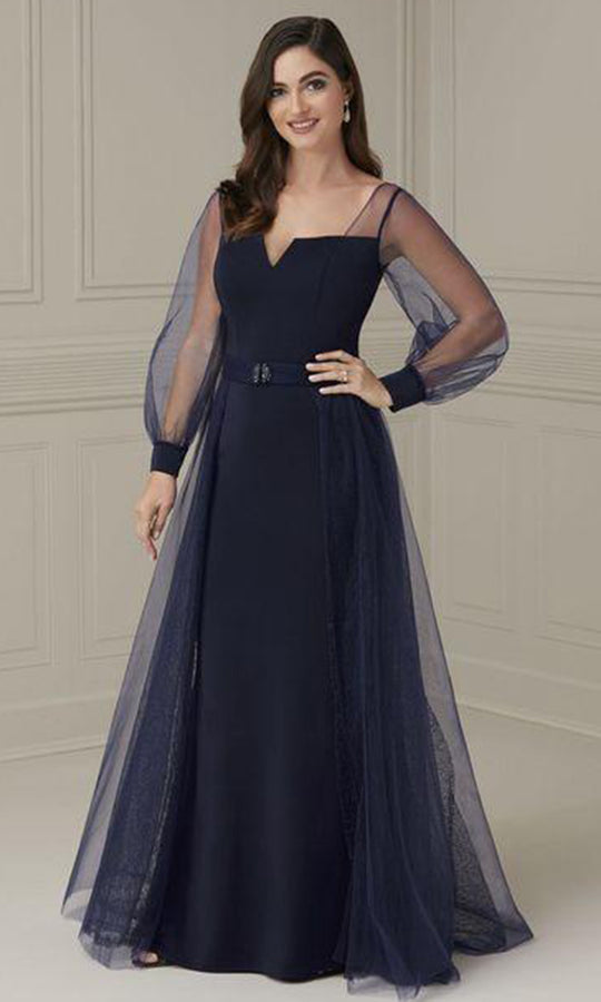 Christina Wu Elegance 17112 - Bishop Sleeve Overskirt Evening Dress