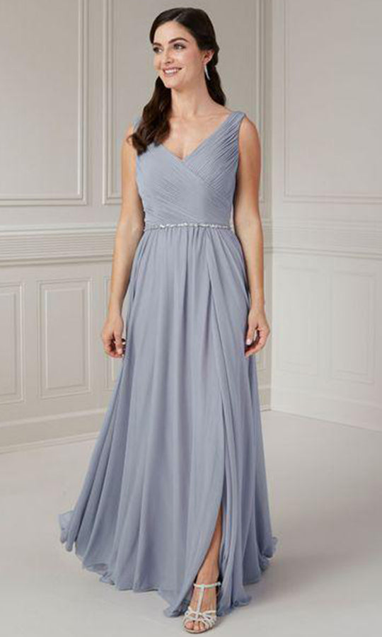 Christina Wu Elegance 17129 - Pleated V-Neck Evening Gown