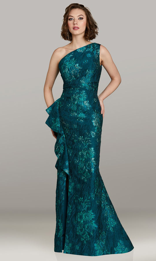 Feriani Couture 18443 - Side Ruffle One Shoulder Long Dress
